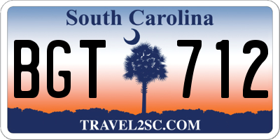 SC license plate BGT712