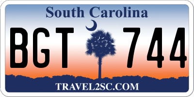 SC license plate BGT744