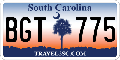 SC license plate BGT775