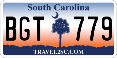SC license plate BGT779