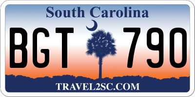 SC license plate BGT790