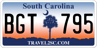 SC license plate BGT795