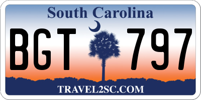 SC license plate BGT797