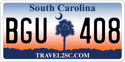 SC license plate BGU408