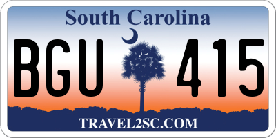 SC license plate BGU415