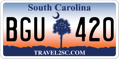 SC license plate BGU420