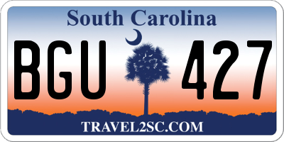 SC license plate BGU427