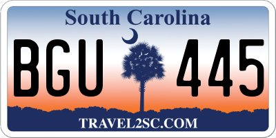 SC license plate BGU445