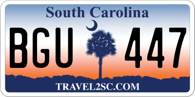 SC license plate BGU447