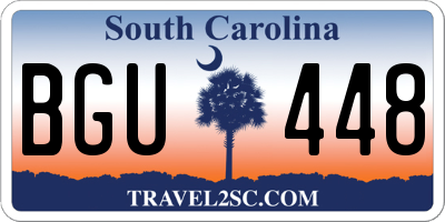 SC license plate BGU448