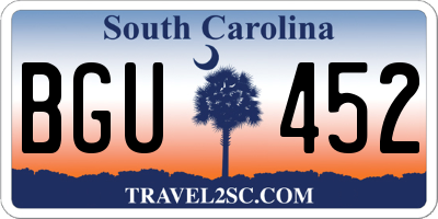 SC license plate BGU452
