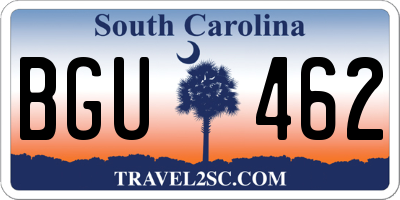 SC license plate BGU462