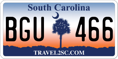 SC license plate BGU466