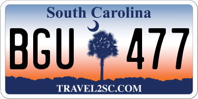 SC license plate BGU477