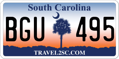 SC license plate BGU495