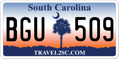 SC license plate BGU509