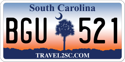 SC license plate BGU521