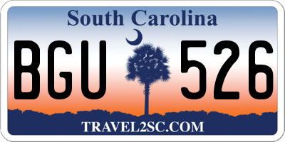 SC license plate BGU526