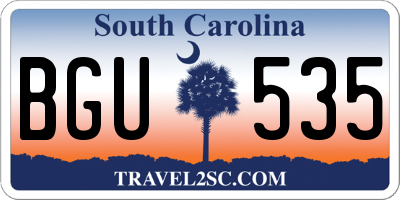 SC license plate BGU535