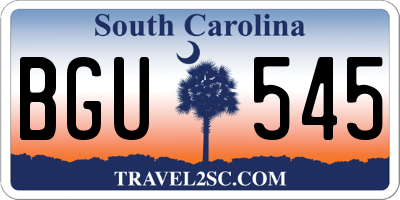 SC license plate BGU545