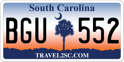 SC license plate BGU552