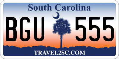 SC license plate BGU555