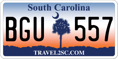 SC license plate BGU557