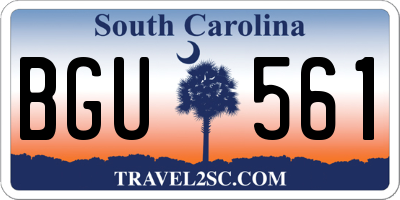SC license plate BGU561