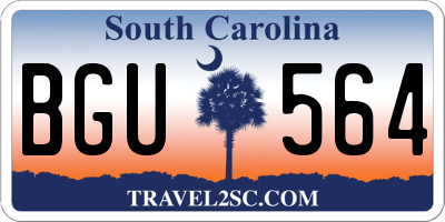 SC license plate BGU564