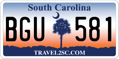 SC license plate BGU581
