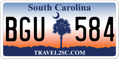SC license plate BGU584