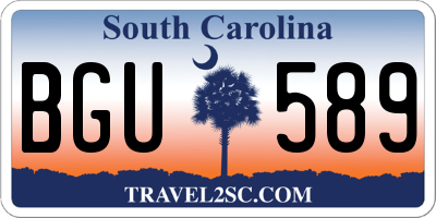 SC license plate BGU589
