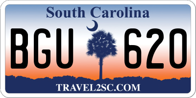 SC license plate BGU620