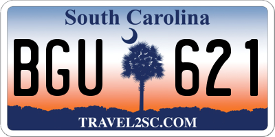 SC license plate BGU621