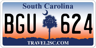 SC license plate BGU624