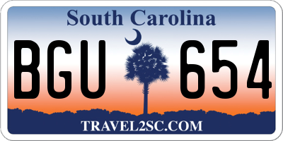 SC license plate BGU654