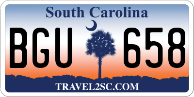 SC license plate BGU658