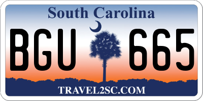 SC license plate BGU665