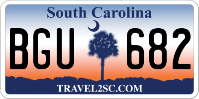 SC license plate BGU682