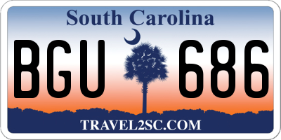 SC license plate BGU686