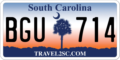 SC license plate BGU714