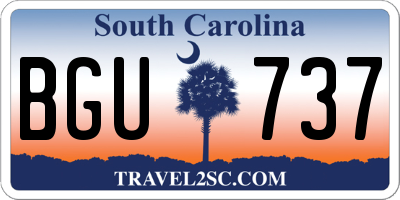 SC license plate BGU737