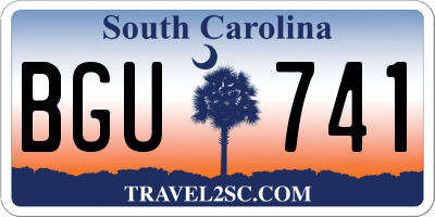 SC license plate BGU741