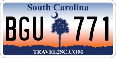 SC license plate BGU771