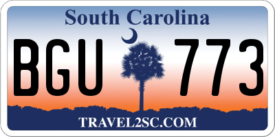 SC license plate BGU773
