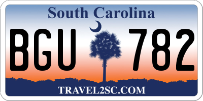 SC license plate BGU782