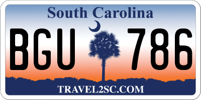 SC license plate BGU786
