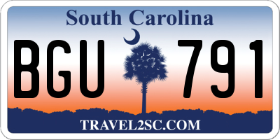 SC license plate BGU791