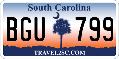 SC license plate BGU799
