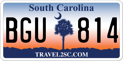 SC license plate BGU814